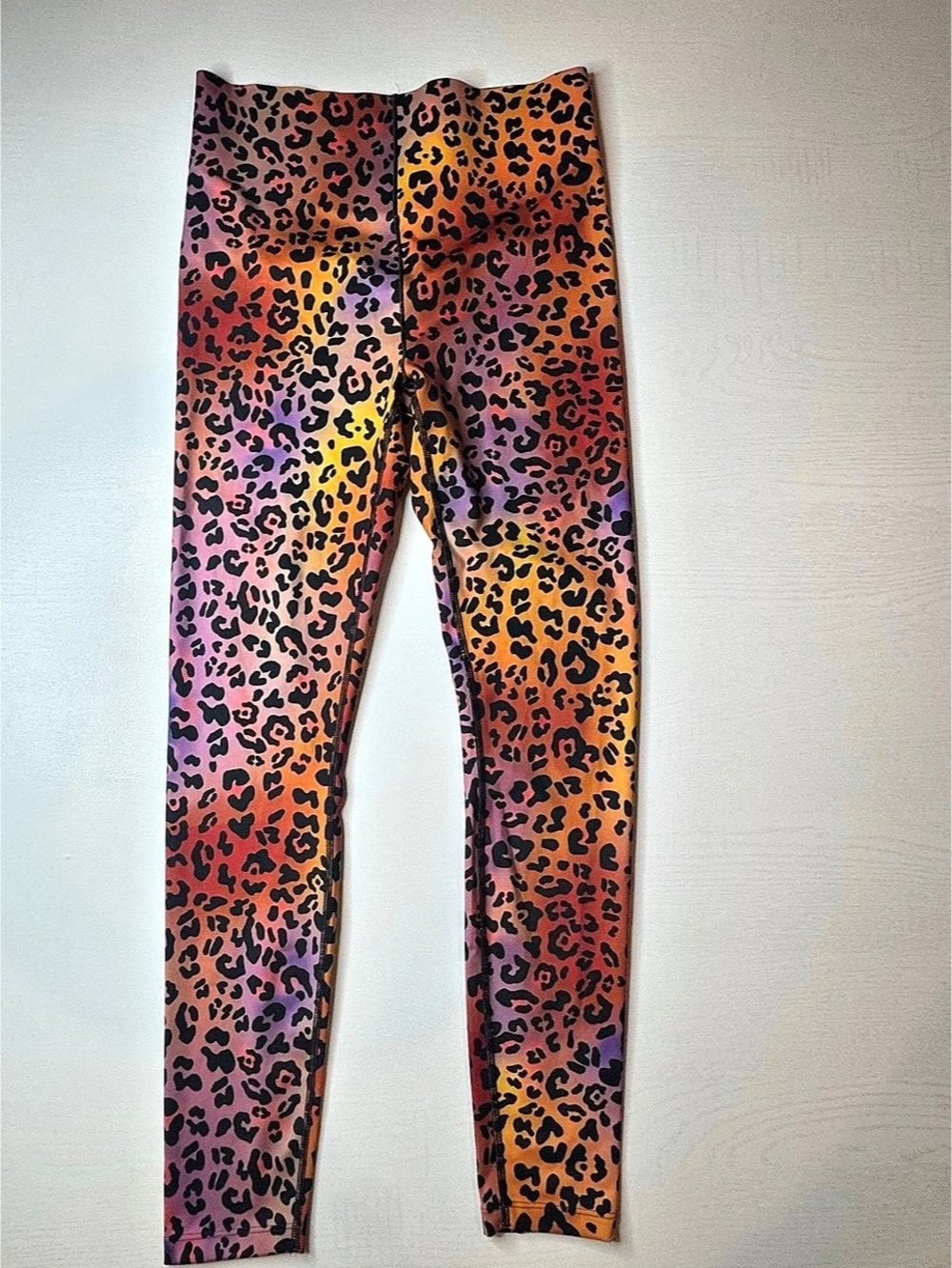 Savage X Fenty Sport Sunset Leopard Print Leggings High-Waist Pockets Size 14